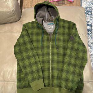 North Face Men’s  XL Fleece Lined hooded shell jacket Plaid